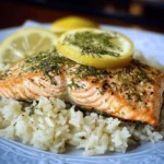Lemon Dill Salmon with Rice