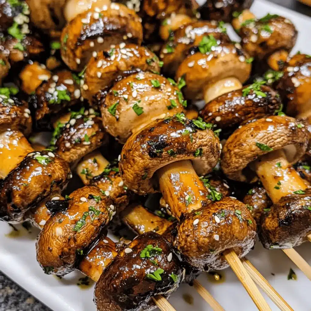 Miso Glazed Mushroom Skewers