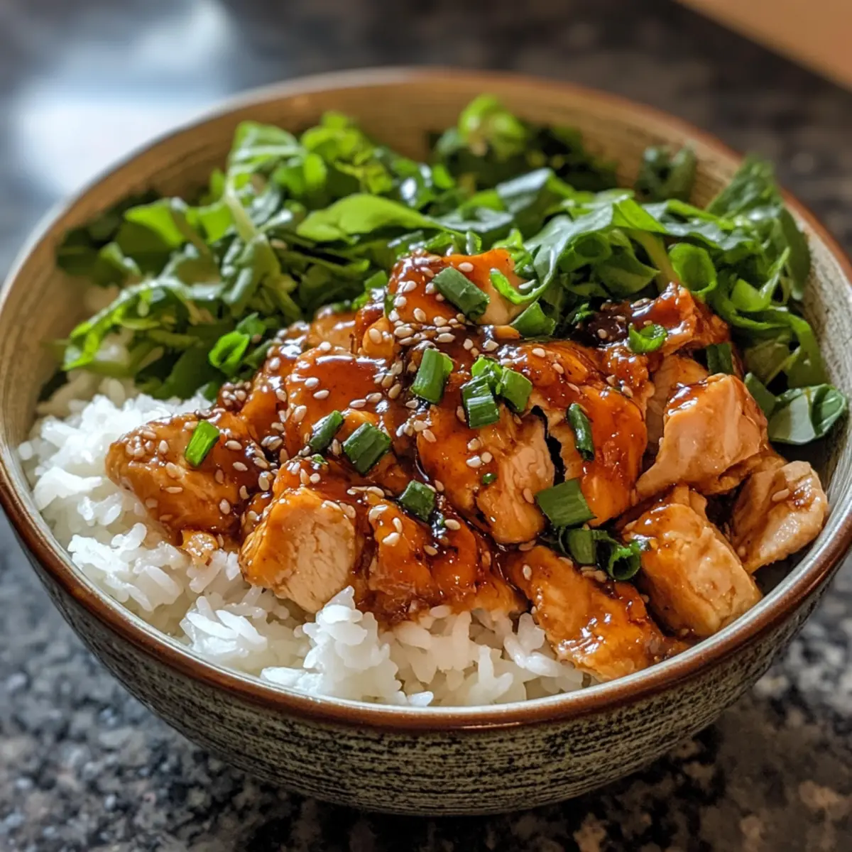 Fast Honey Garlic Chicken Rice Bowl